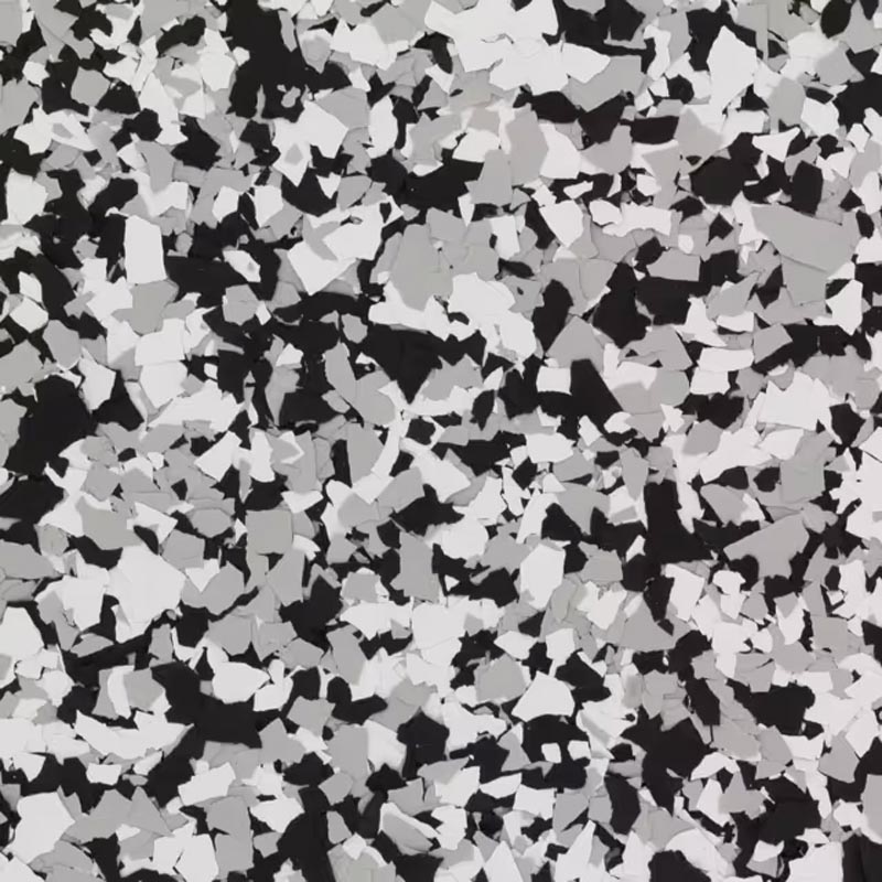 Domino flake blend — high-contrast black, white and grey flakes