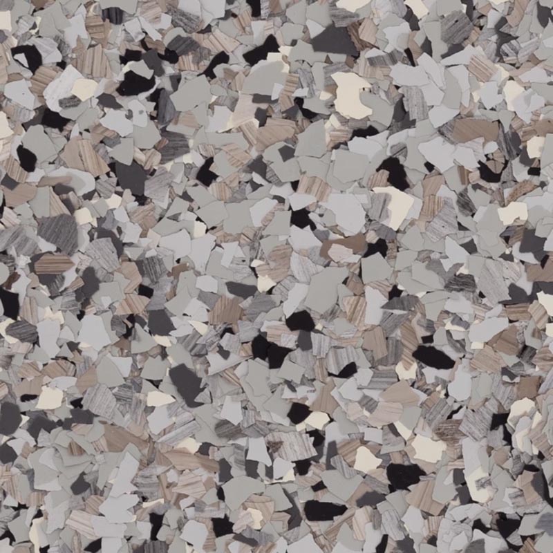 Keystone flake blend — light bright white, beige, grey and soft brown