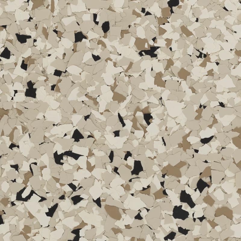 Shoreline flake blend — cool grey, white and slate blue-grey flakes