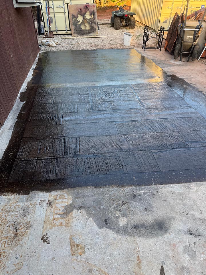 Refreshed and sealed exterior patio floor